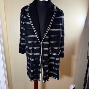 Ming Wang Black and White Cardigan